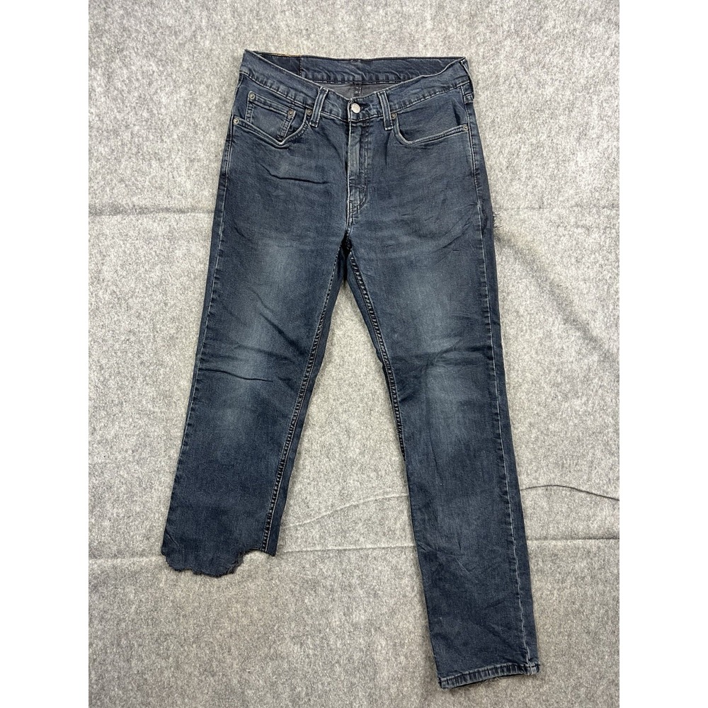 Levi's 514 Jeans Men's THRASHED Dark Wash Distressed Sz 32x32 Workwear Project